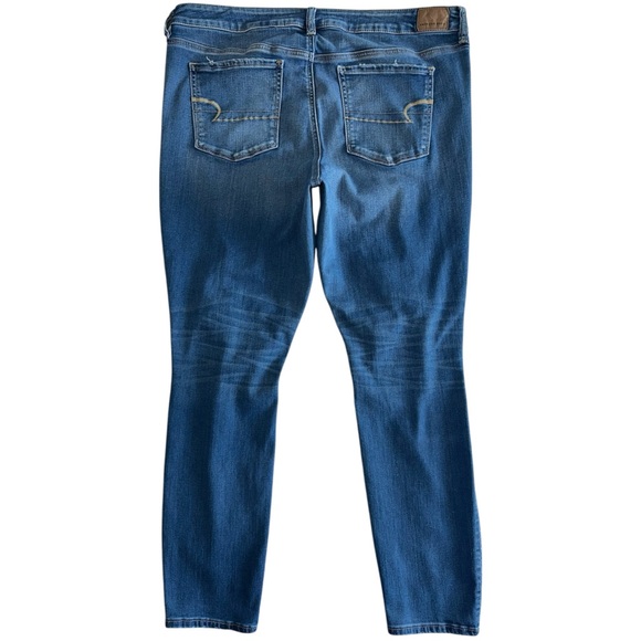 American Eagle Women’s Stretchy High Rise Ripped Distressed Skinny Jegging Jean - Picture 6 of 16